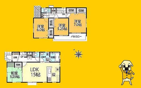 Floor plan. 21,800,000 yen, 4LDK, Land area 116.29 sq m , Building area 96.05 sq m