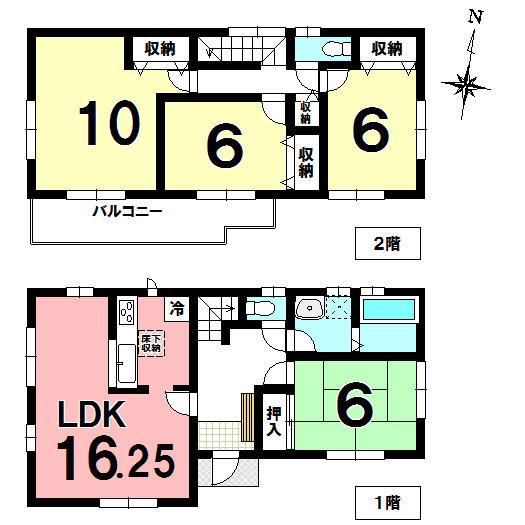 Floor plan. 23.8 million yen, 4LDK, Land area 300.77 sq m , Building area 105.57 sq m