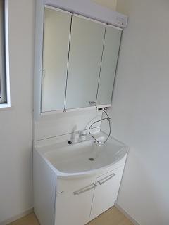 Wash basin, toilet. Example of construction. Shampoo is vanity.