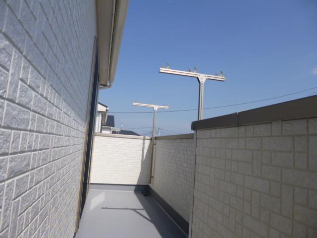 Balcony. Example of construction. Sunny spacious south-facing balcony