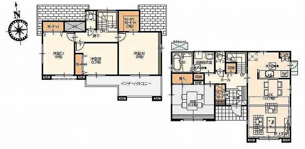 Floor plan. (3 Building), Price 27,100,000 yen, 4LDK, Land area 166.47 sq m , Building area 106.47 sq m