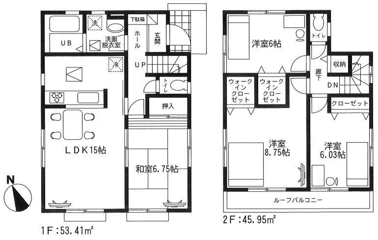 Floor plan. 22,800,000 yen, 4LDK, Land area 156.09 sq m , Building area 99.36 sq m