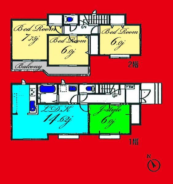 Floor plan. 32,800,000 yen, 4LDK, Land area 130.58 sq m , Building area 95.84 sq m