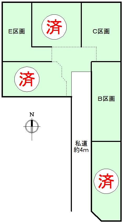 Compartment figure. Land price 9.8 million yen, Land area 135 sq m