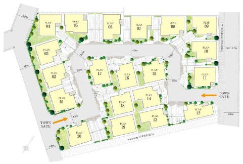 The entire compartment Figure. Town Street through the center of the city connecting the 20 House. 
