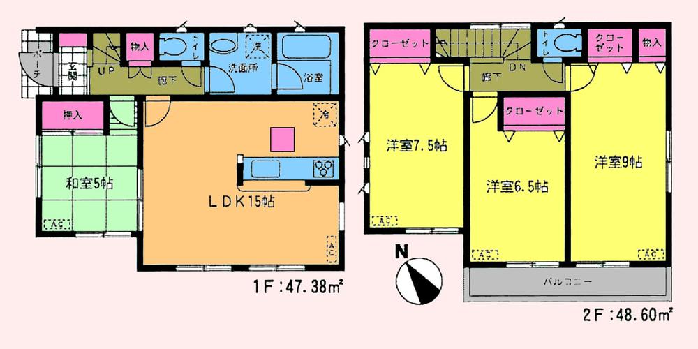 Floor plan. (6 Building), Price 26,800,000 yen, 4LDK, Land area 120.05 sq m , Building area 95.98 sq m