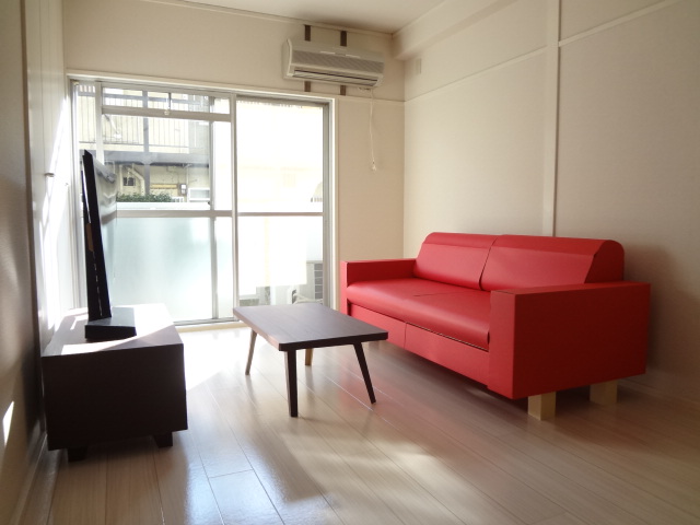 Living and room. Furniture arrangement example