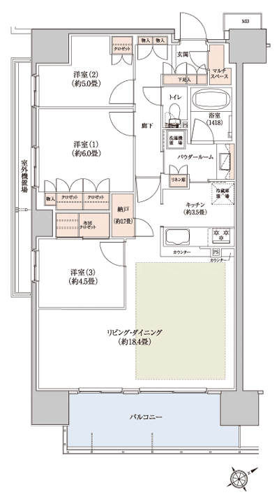 Floor: 3LDK + MS + N, the occupied area: 83.88 sq m, Price: 38,500,000 yen, now on sale