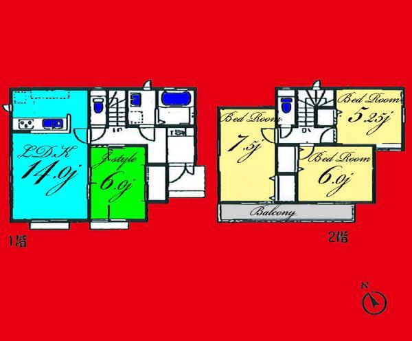 Floor plan. 28.8 million yen, 4LDK, Land area 129.21 sq m , Building area 91.5 sq m