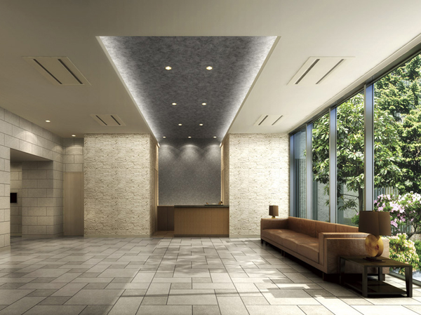 Shared facilities.  [Also to those who live, Also guest, A pleasant moments] Proceeding a soft entrance hall that sun plug, You greeted you with concierge is a nice smile to spread the richness of life. The concierge desk, Including facilities reserved for guests, Child services, etc., Provide a variety of life services. Entrance of the <Park Homes LaLa Shinmisato> is, Is the entrance to the new rich life. (Entrance Hall Rendering CG)