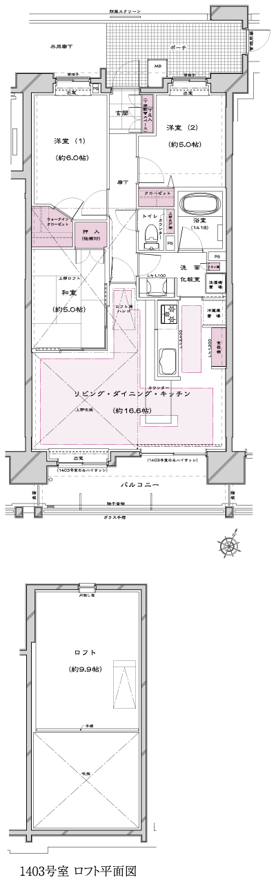 Floor: 3LDK + WIC + LOFT, occupied area: 71.82 sq m