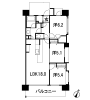 Floor: 3LDK + WIC + SIC, the occupied area: 74.86 sq m