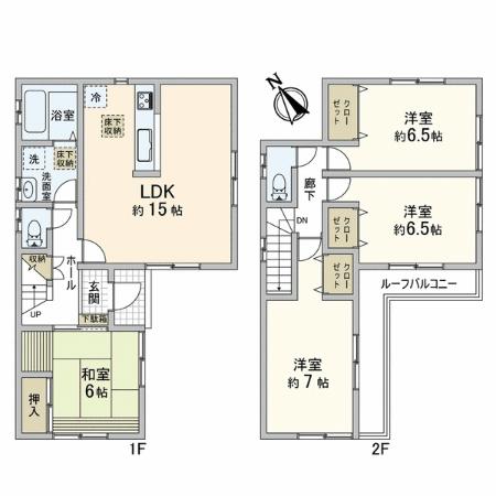 Floor plan. (5), Price 23.8 million yen, 4LDK, Land area 101.1 sq m , Building area 96.47 sq m