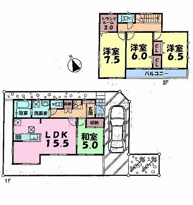 Floor plan. (15 Building), Price 25,800,000 yen, 4LDK, Land area 104.06 sq m , Building area 95.17 sq m