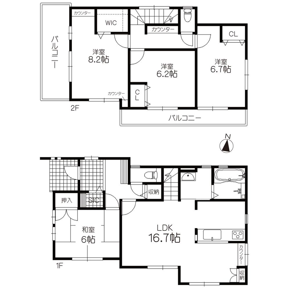 Floor plan. (A Building), Price 38,900,000 yen, 4LDK, Land area 117.2 sq m , Building area 105.96 sq m