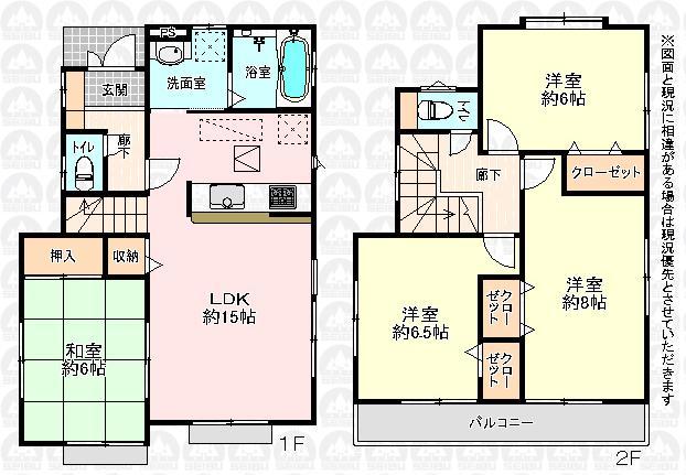 Floor plan. (9 Building), Price 38,800,000 yen, 4LDK, Land area 100.09 sq m , Building area 96.05 sq m