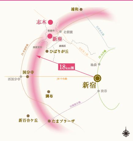Other. JR Musashino Line niiza station is located in the 18km zone from Shinjuku. The same distance zone Kokubunji ・ Tama Plaza, etc. lineup is popular residential area. 