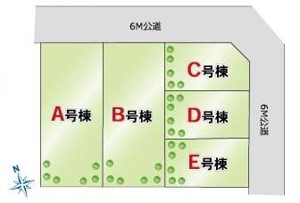 The entire compartment Figure. east, Is a 5-compartment facing the north side road