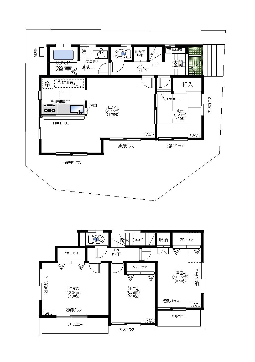 Floor plan. 36,800,000 yen, 4LDK, Land area 100.33 sq m , It is a building area of ​​97.91 sq m southeast West Third direction land