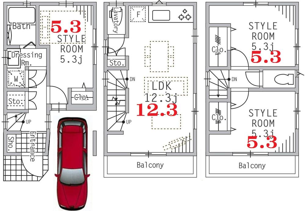 Floor plan. 20,900,000 yen, 3LDK, Land area 40.84 sq m , Building area 75.32 sq m