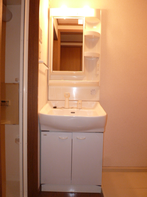 Washroom. It is a photograph of another room