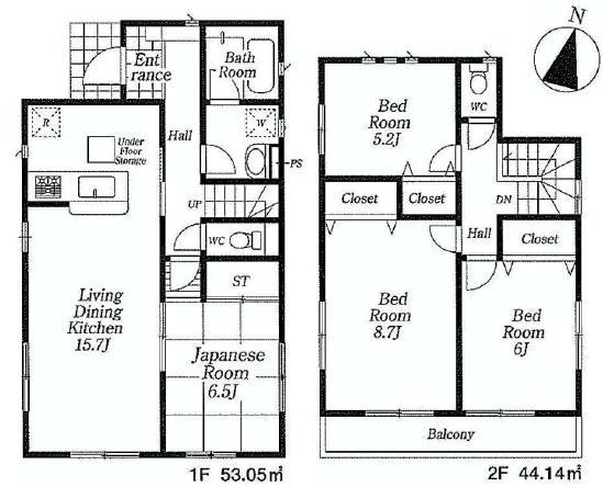 Floor plan. 36,800,000 yen, 4LDK, Land area 114.03 sq m , Building area 97.19 sq m