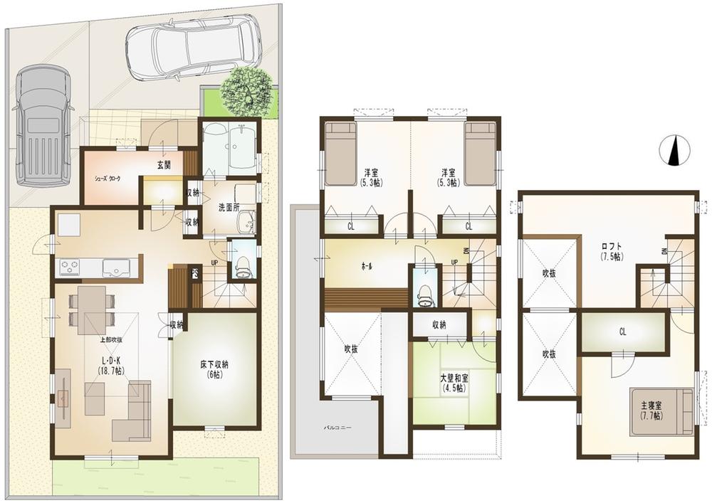 Other. (Building 2), Price 42,800,000 yen, 4LDK, Land area 126 sq m , Building area 107.23 sq m
