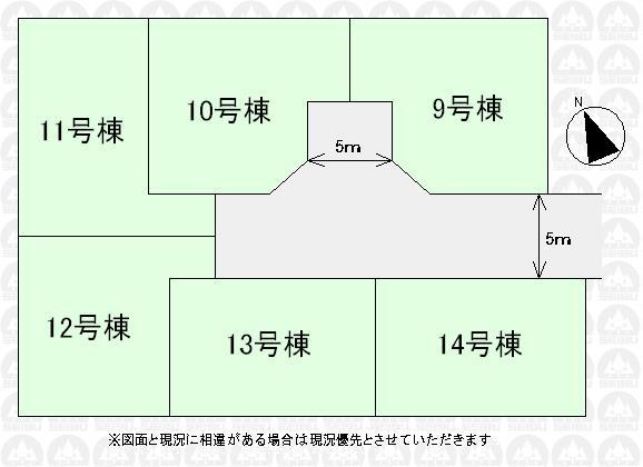 The entire compartment Figure. There is also a rotating road, 11 ・ 12 Building is easy and out of the car.
