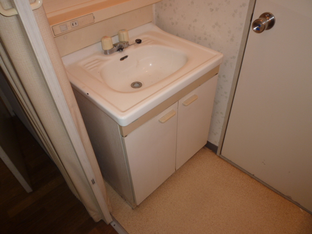 Washroom. It is a photograph of another room