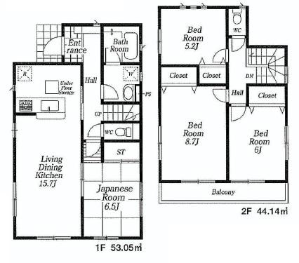 Floor plan. 36,800,000 yen, 4LDK, Land area 114.03 sq m , Building area 97.19 sq m