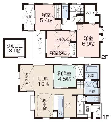 Floor plan. (11 Building), Price 33,800,000 yen, 4LDK, Land area 100.23 sq m , Building area 95.53 sq m
