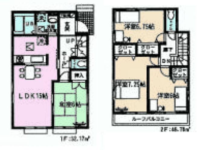 Floor plan. (9 Building), Price 23.8 million yen, 4LDK, Land area 101.05 sq m , Building area 98.95 sq m