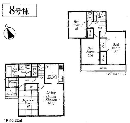 Floor plan. (8 Building), Price 30,800,000 yen, 4LDK, Land area 100.1 sq m , Building area 94.77 sq m