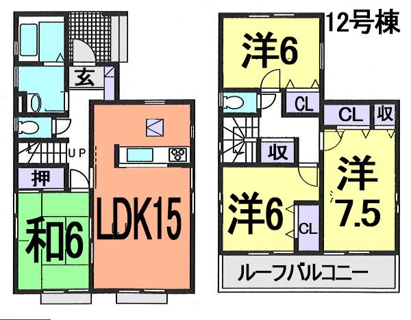 Floor plan. (12 Building), Price 23.8 million yen, 4LDK, Land area 101.04 sq m , Building area 98.12 sq m