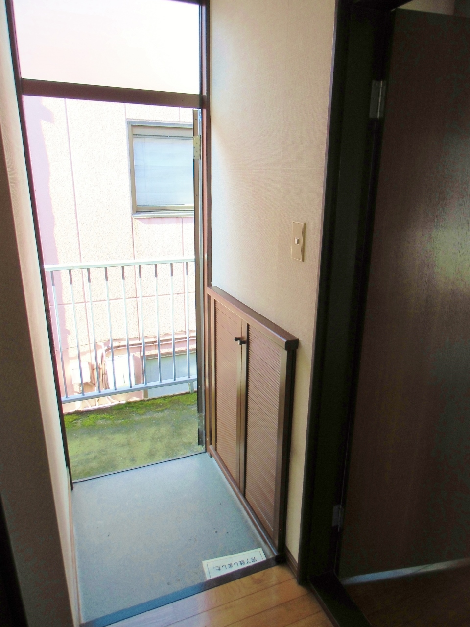 Entrance. It is the entrance with a shoebox