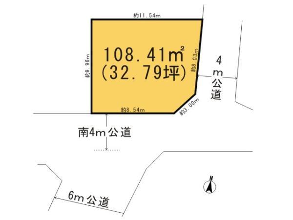 Compartment figure. Land price 14.5 million yen, Land area 108.41 sq m