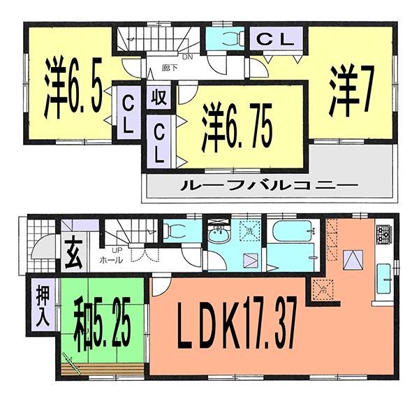 Floor plan. (1 Building), Price 26,800,000 yen, 4LDK, Land area 143.39 sq m , Building area 99.98 sq m