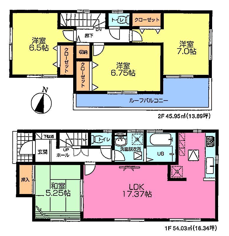 Floor plan. 26,800,000 yen, 4LDK, Land area 143.39 sq m , Building area 99.98 sq m