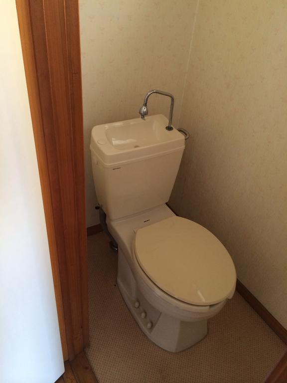 Toilet. It becomes simple faucet.