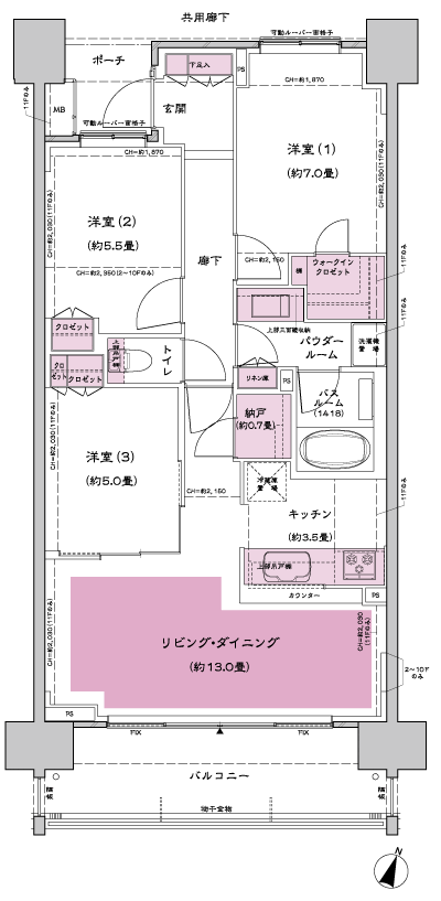 Floor: 3LD ・ K + N (storeroom) + WIC (walk-in closet), the occupied area: 75.34 sq m, Price: 47,500,000 yen, now on sale