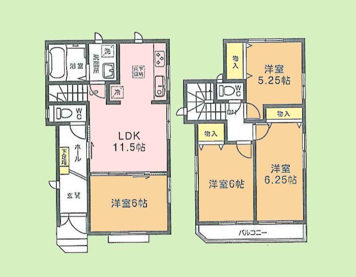 Floor plan. (C Building), Price 38,800,000 yen, 4LDK, Land area 89.25 sq m , Building area 83.01 sq m