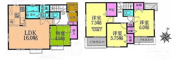 Floor plan. 38,800,000 yen, 4LDK, Land area 104.54 sq m , Building area 94.81 sq m