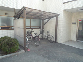 Other common areas. Bicycle parking lot with a roof