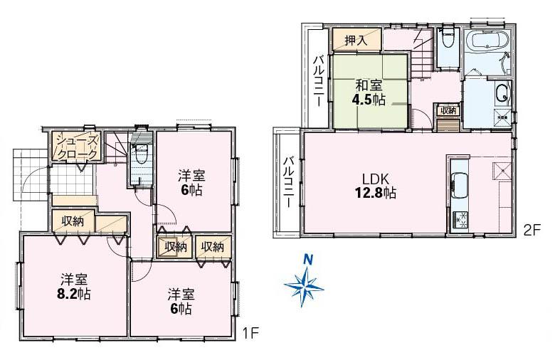 Floor plan. 44,800,000 yen, 4LDK, Land area 100 sq m , Building area 99.94 sq m