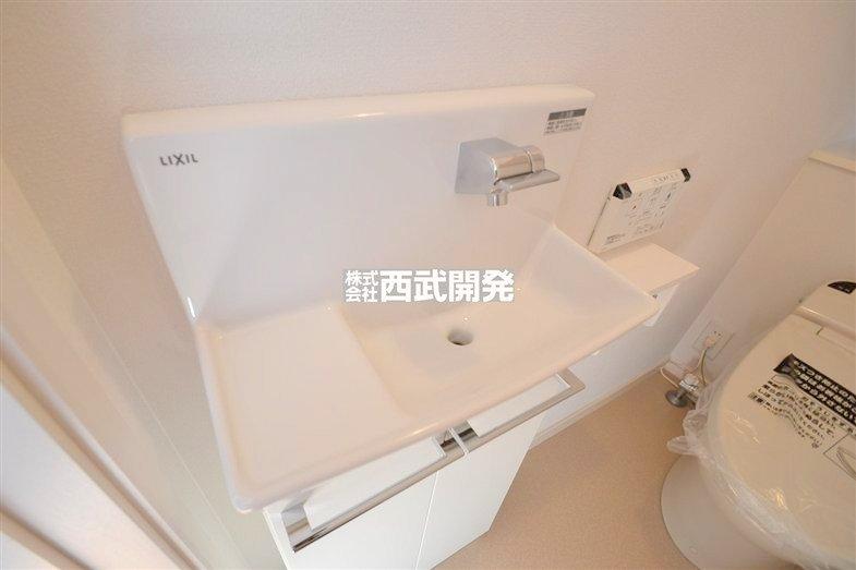 Toilet. Basin corner of the first floor toilet