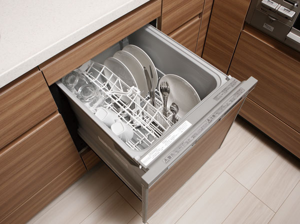 Kitchen.  [Dish washing and drying machine] Of course, excellent cleaning function, Standard equipped with a dish washing and drying machine to achieve a significant water-saving compared to hand washing. Also improves efficiency housework.