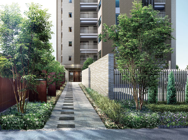 Shared facilities.  [entrance] Station 4-minute walk. While enjoying the convenience of city, Enjoy the views and the big sky of sunlight. (Rendering)
