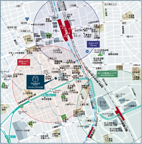 Surrounding environment. Local guide map