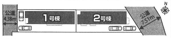 Compartment figure. 21,800,000 yen, 4LDK, Land area 120.88 sq m , Building area 96.05 sq m front road sidewalk also been developed, Safe for small children