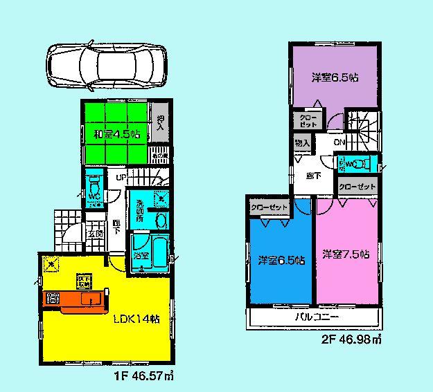 Floor plan. 19,800,000 yen, 4LDK, Land area 123.52 sq m , Building area 93.55 sq m ■ Finished already! Preview available! ■ Face-to-face kitchen 14 Pledge! ■ Site 37 square meters of room! ■ Wood utilization point 30 with ten thousand!